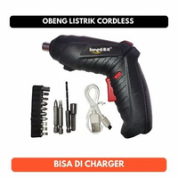 Obeng Listrik Cordless Screwdriver 2 in 1 Bisa Di Charger Bor Mini Obeng + Mata Obeng