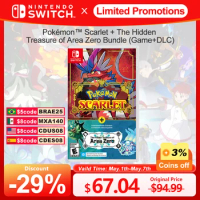 Pokémon Scarlet + The Hidden Treasure of Area Zero Bundle (Game+DLC) Nintendo Switch Game Deals 100% Official Physical Game Card