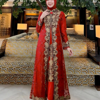 gamis makkarem/gamis tile bordir/gamis pesta mewah/gamis tile premium