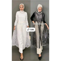 Hazel Outer Tunik Tille Payet Premium mix Renda Lengan Kutung | Atasan Wanita | Outer Kondangan |Out
