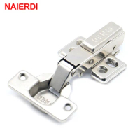 NAIERDI F Series Rustless Iron Hydraulic Hinge Iron Core Damper Buffer Cabinet Hinges Cupboard Door Hinges Soft Close Hardware