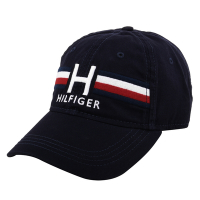 TOMMY HILFIGER- 經典繡線H字母logo 棒球帽(海軍藍)