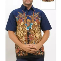 Le Viel Batik Irvin Lengan Pendek Kemeja Pria Shirt Katun Premium XL