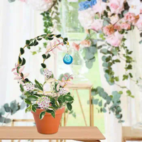 Unique Plant Support Metal Plant Stand with Pendant Green Plant Hoya Vine Pothos Ivy Philodendron Climbing Stand Supportive