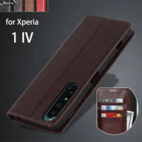 Deluxe Wallet Case for Sony Xperia 1 IV Premium Genuine Leather Case for Sony Xperia 1 III II Flip Cover Bags Capa Fundas Coque