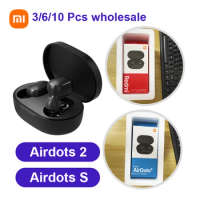 Wholesale 3/6/10pcs Xiaomi Redmi Airdots 2 True Wireless Earphones Bluetooth Headphones Gaming Headset Charging Case Earbuds