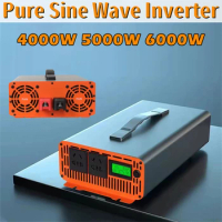 4000W 5000W 6000W Pure Sine Wave Inverter 12V 24V 48V 60V 72V To AC 220V 110V Solar Power Inverter Transformer Voltage Converter