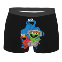 Custom Male Cool Elmo Cookie Monster Underwear Boxer Briefs Stretch Shorts Panties Underpants