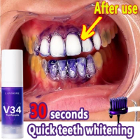 V34 Smile Kit Purple Whitening Toothpaste Reduce Yellowing Removal Plaque Stain Fresh Breath Oral Care Teeth Whiten Toothpaste