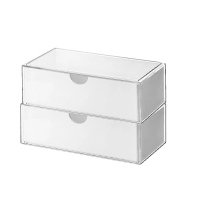 【辦公室小物】簡約風可堆疊兩層抽屜收納盒(整理盒 置物架 儲物盒 化妝品 文具 浴室 桌面收納盒)