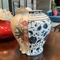 Chinese and Western Joint Vase Dried Flower Flower Arrangement Accessories Ceramic Vase Living Room Vase Home Decoration