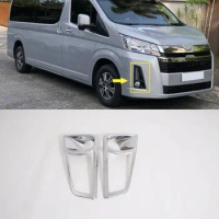 ABS Chromed Accessories Front Fog Light Lamp Cover Trim for 2019-2020 Toyota Hiace H300