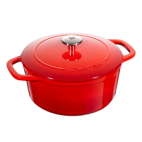 雙立人琺瑯鍋鑄鐵鍋家用紅色燉鍋湯鍋雙耳煮鍋不粘鍋具電磁爐可用