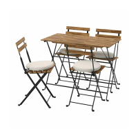 TÄRNÖ 戶外餐桌椅組, 黑色/淺棕色/frösön/duvholmen 米色