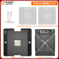 AMAOE SM8250 CPU BGA Reballing 865 U10 U11 Poco X3 Pro SDM8150 Chip Planting Tin Platform Repair Tools Stencil For Snapdragon