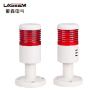 GJB-369 Industrial 1 Layer Red Safety Alarm Lamp Disk Base Led Signal Tower Warning Light DC12/24V AC220V without Buzzer