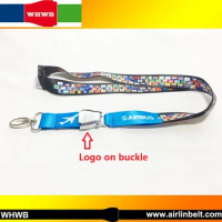 Airbus Nations Lanyard for Pilot Flight Crew's License ID Card Holder Boarding Pass Strings Slings Metal Buckle Personality Gift