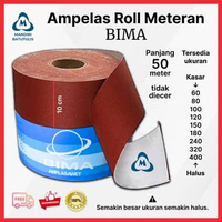 Amplas Meteran BIMA 50 meter / Amplas Roll / Ampelas tembok 50m Kasar Medium Halus 1 ROLL 80 BIMA