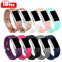 10pcs/lot Silicone Watch Strap for Fitbit Charge 2 Band Bracelet Wacthband Wristband for Fitbit Charge 2 Strap Smartwatch Bands