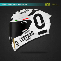 STICKER HELM LEOPARD BLACK & WHITE FULL SET