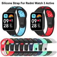 Two-Color Silicone Watch Strap Replacement Accessories Bracelet Buckle Breathable Watchband For Redmi Watch 3 Active Smart Watch