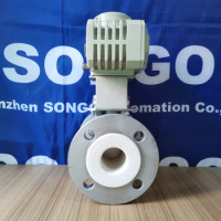 Ac220v Flange Motorized Ball Valve Stainless Steel Electric Actuator PTFE Water Flow Control Electric Ball Valve