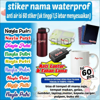 (60 pcs ) stiker label nama waterproff stiker nama stiker alat tulis Peralatan