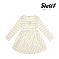 【STEIFF】熊頭童裝 長袖條紋洋裝(洋裝)