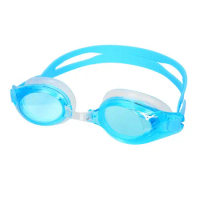 MIZUNO SWIM 泳鏡-抗UV 防霧 蛙鏡 游泳 台灣製 水藍銀