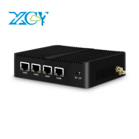XCY Firewall Pfsense PC J4125 intel Celeron J1900 J4125 Router 4*Ethernet Ports Windows 10 Pro HTPC VGA Fanless Linux Mini PC