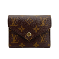 Louis Vuitton Victorine 帆布印花三折金釦信封短夾(M62360-粉)