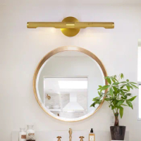 Long 46CM Retro copper Mirror light for Bathroom Dressing Room led wall Lamp indoor Bedroom E14 LED Cabinet Lamp bedside sconce