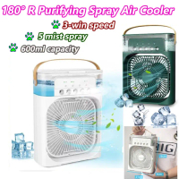 Portable USB Mini Aircond, Air Cooler, Mist Fan, Kipas Penyejuk Mini Meja Fan Adjustable