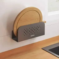 ECOCO Wall Mounted Cutting Board Aluminium Rack - Rak Talenan Rak Dapur Tutup Panci Gantungan Spatul