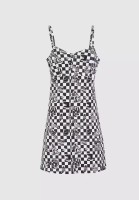 Urban Revivo Checkered Denim Cami Dress