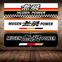 60X240cm Mugen Power Banner Flag Polyester Printed Garage or Outdoor Decoration Tapestry