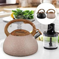 Whistling Tea Kettle Stainless Steel Kettle 3L Boiling Teapot Water Wooden Handle Loud Kettle Teapot For Electric Ceramic Stove