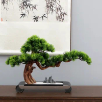 Log Root Carving Landscape Decoration Porch Living Room Simulation Welcome Pines Bonsai New Chinese Bonsai Hotel Decoration