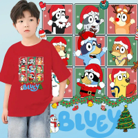 2025 Christmas Short Sleeve (Bluey x Christmas) | Christmas Dog Cartoon Pattern Cotton Children's T-