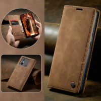 Magnetic Wallet Flip Leather Case For Xiaomi Redmi 12C 11A Poco C55 Frosted Matte Business Coque Book Cover