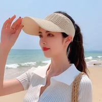 Women Empty Top Hat Anti-UV Sun Hat Travel Beach Outdoor Visor Cap Baseball Hat Women