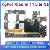 5G Motherboard PCB Module for Xiaomi Mi 11 Lite NE, 128GB Mainboard, Original Main Circuits Board, Global Version