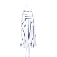 Max Mara-WEEKEND GIANO 白藍條紋棉絲混紡連身裙 洋裝