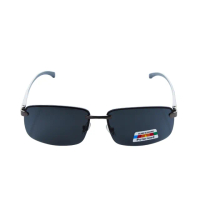 【Z-POLS】駭客任務頂級鋁鎂合金半框設計 輕量材質寶麗來Polarized偏光太陽眼鏡(抗UV400偏光 配戴舒適)