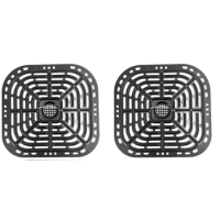 2 Pack Air Fryers Crisper Plate Air fryer Grill Plate Non-Stick Fry Coating Pan New Dropship