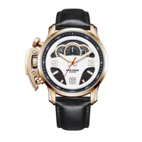 men sport wrist watch,mens chronograph watches Reef Tiger man fashion waterproof quartz wristwatch luxury clock reloj hombre