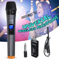 Universal UHF Wireless Professional Handheld Microphone with USB Receiver For Karaoke MIC For Church Performance Amplifier