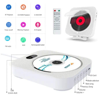 Portable CD Player Bluetooth Speaker Stereo CD Players Desktop/Wall Mountable CD Music Player with IR Remote Control FM Radio
