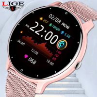LIGE 2023 Smart watch Ladies Full touch Screen Sports Fitness watch IP67 waterproof Bluetooth For Android iOS Smart watch Female