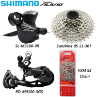 SHIMANO Deore M3100 9 Speed Derailleurs Groupset for MTB Bike VXM Chain Sunshine 36T/40T/42T/46T/50T Cassette Bicycle Parts